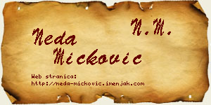 Neda Micković vizit kartica